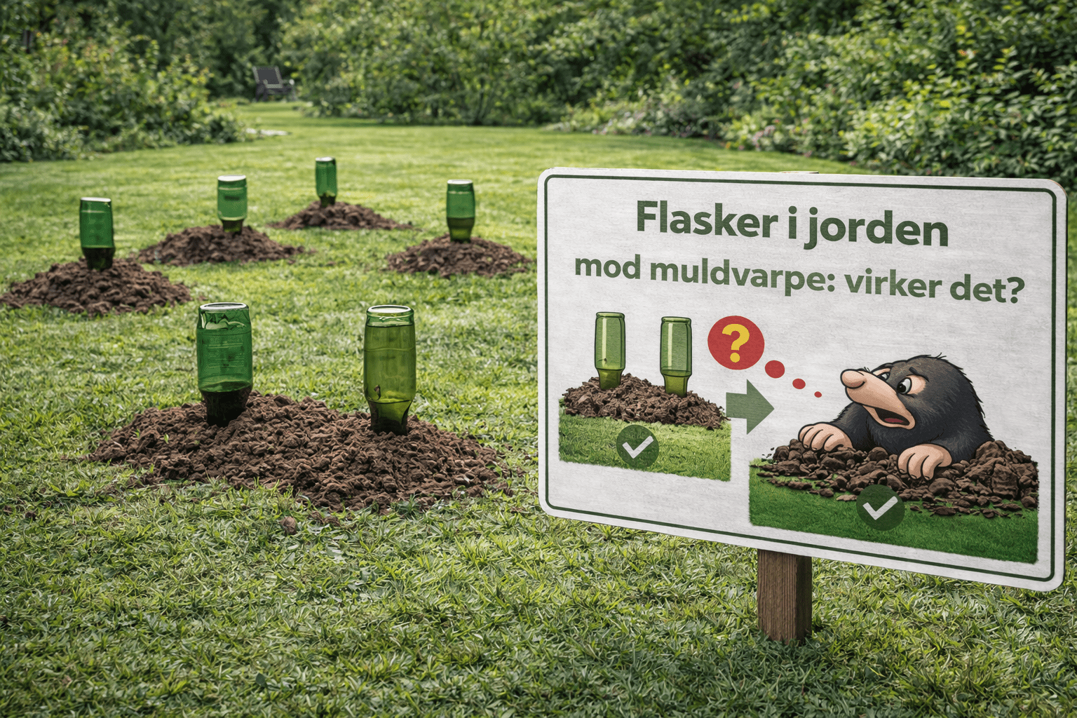 Flasker i jorden mod muldvarpe – myte eller metode?