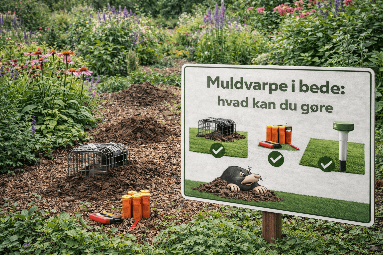 Muldvarpe i bede – kontrol og løsning i blomsterhaven