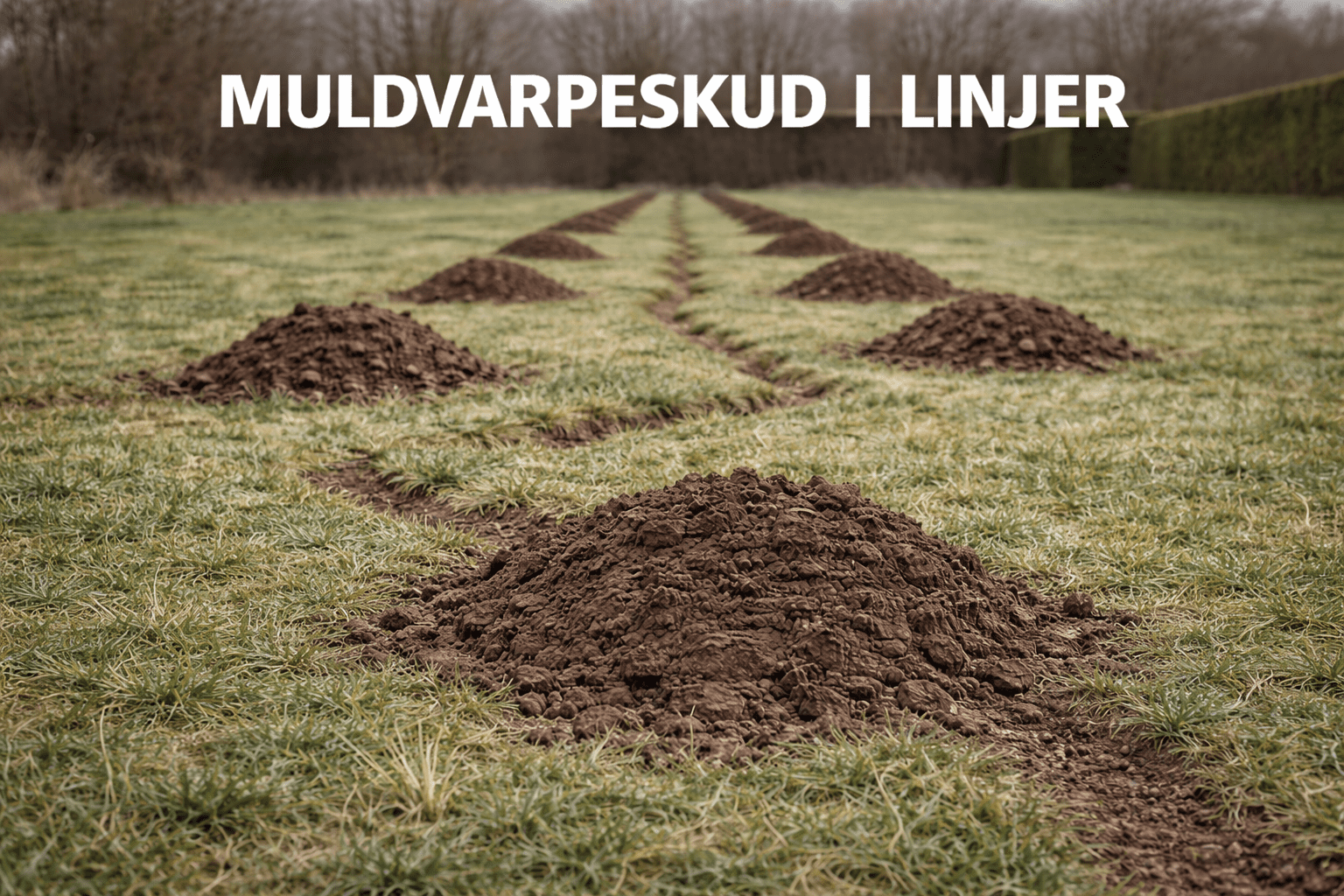 Muldvarpeskud i linjer – skud på række som kan indikere en aktiv rute