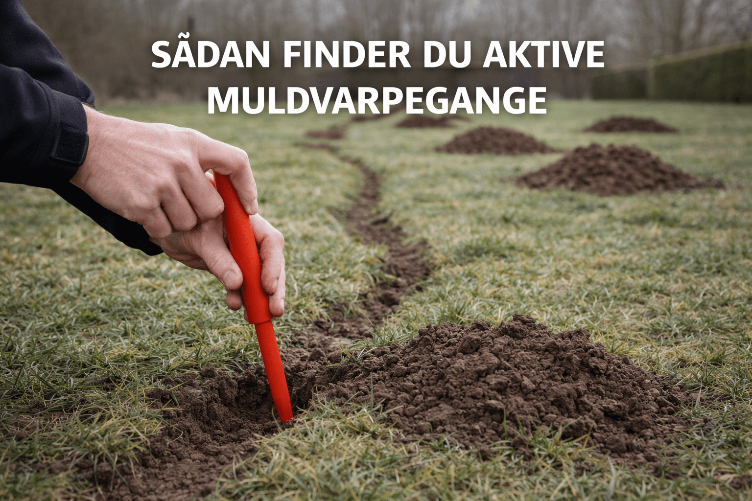 Sådan finder du aktive muldvarpegange (hvor gangen/hullet ligger)