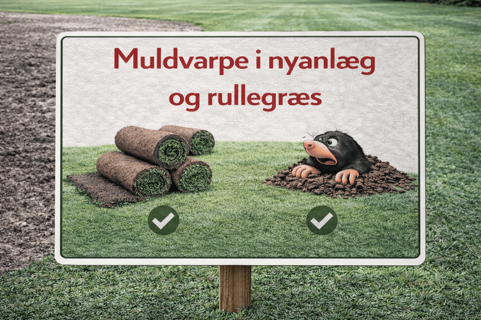 Muldvarpe i nyanlæg og rullegræs – hvad gør man?