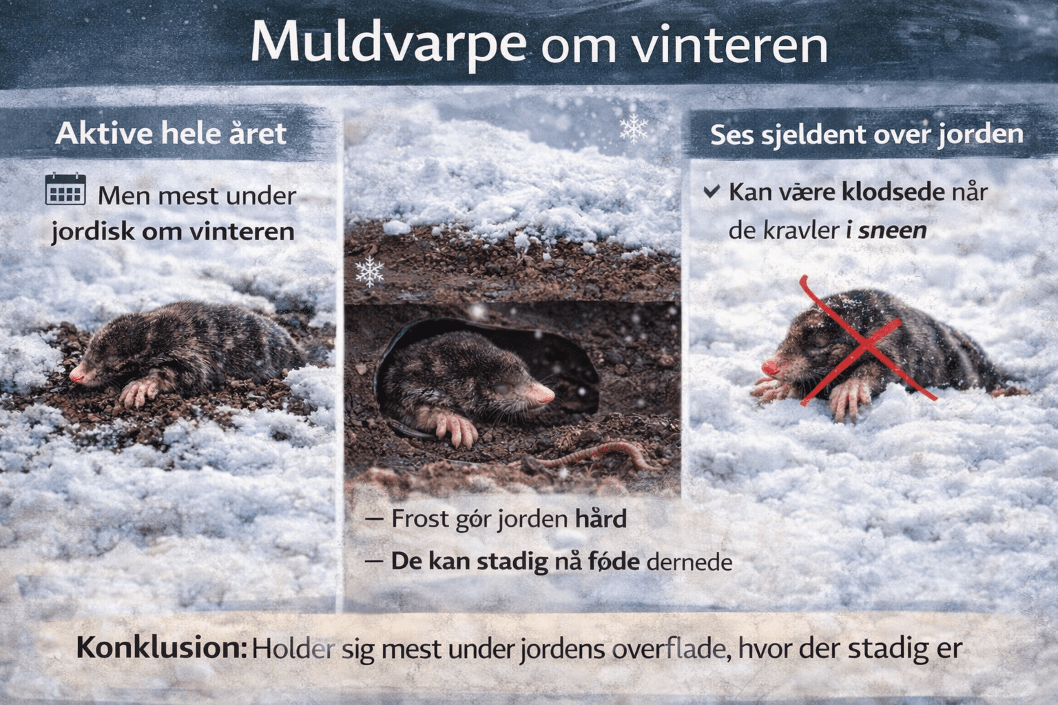 Muldvarpen om vinteren – aktivitet og tegn i haven