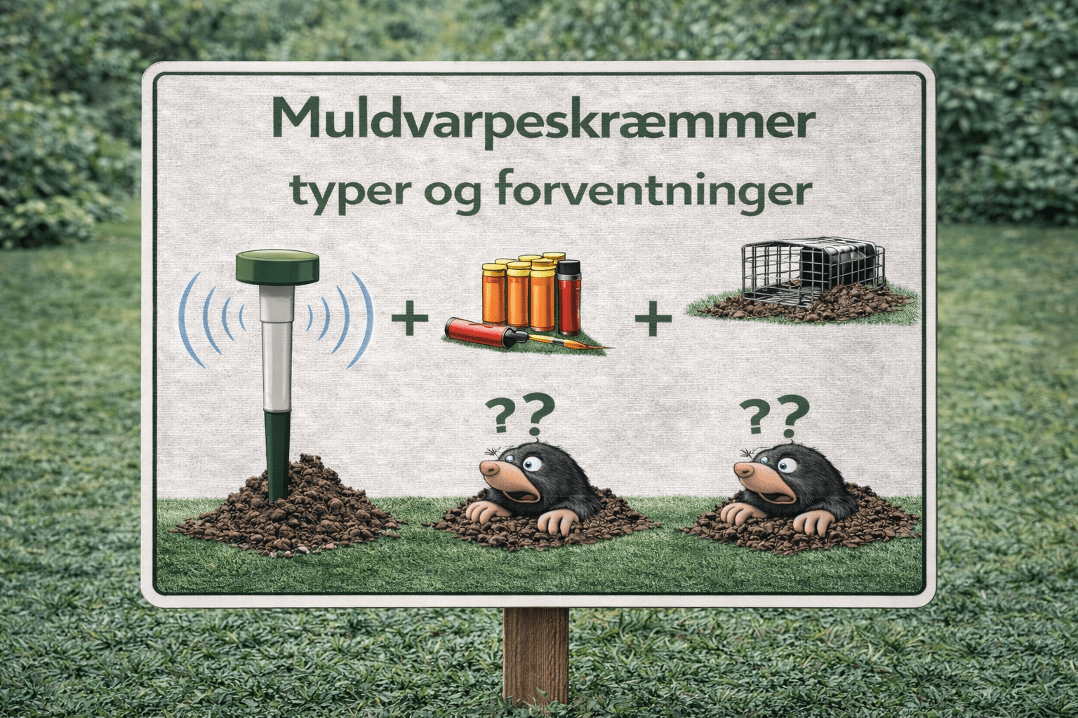 Muldvarpeskræmmere og forskellige typer til haven