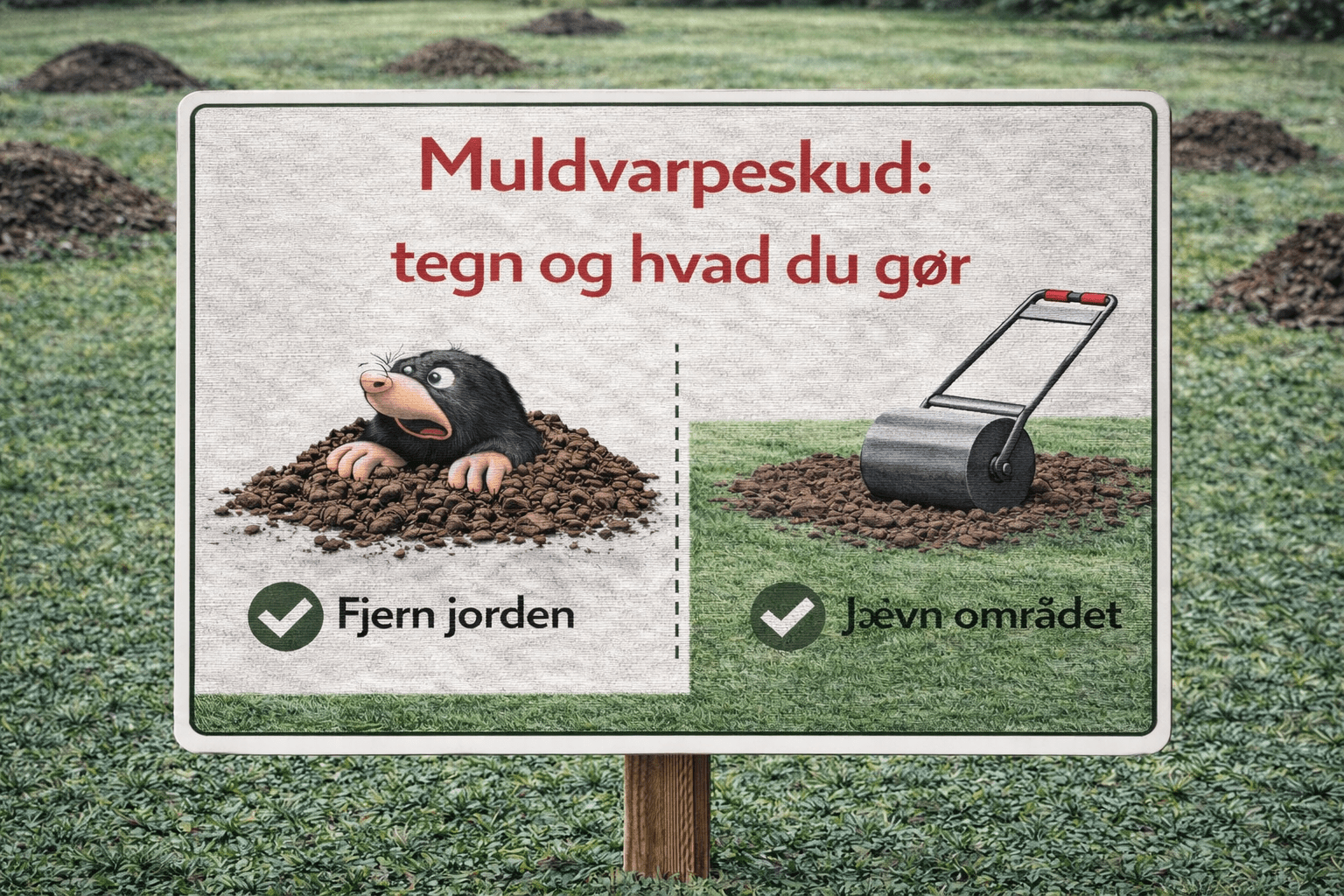Muldvarpeskud – tegn på aktivitet og typisk næste skridt