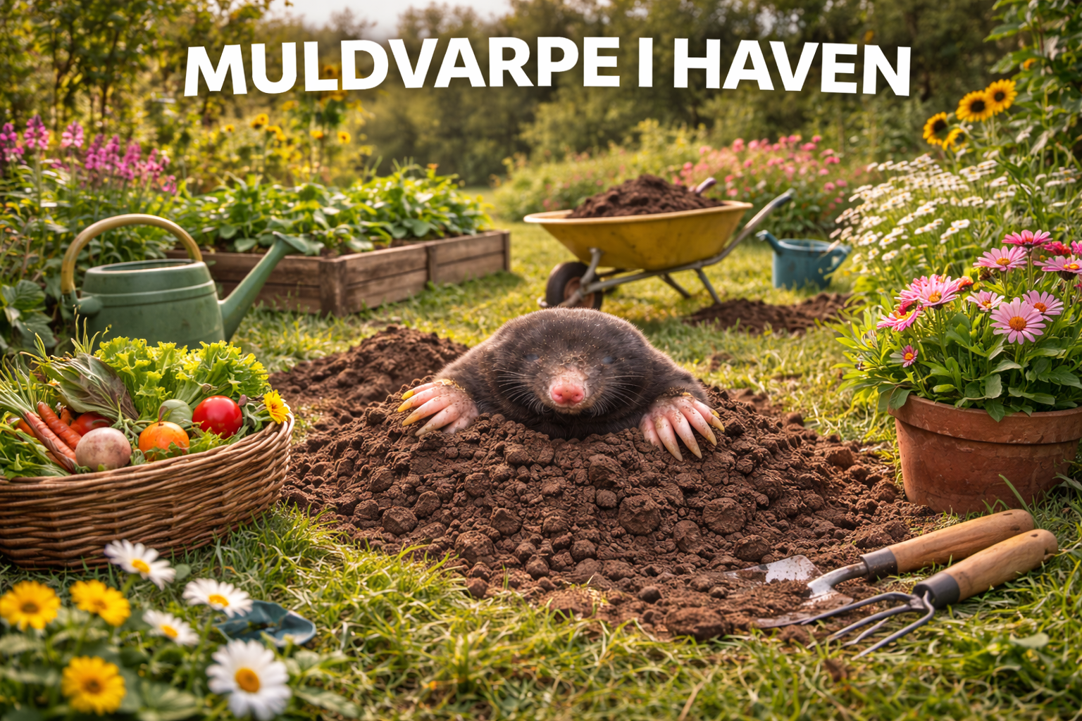 Muldvarpe i haven
