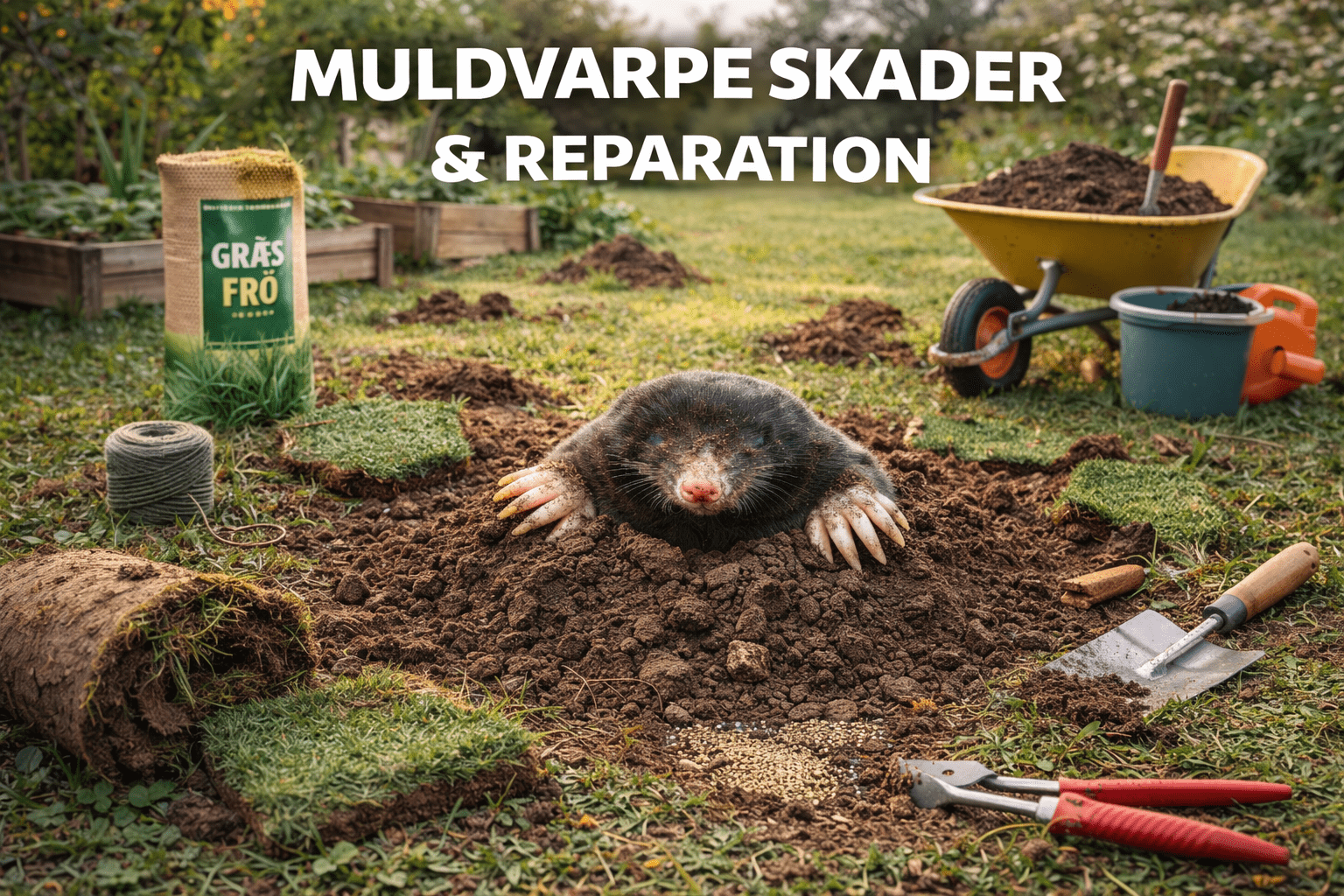 Skader efter muldvarpe